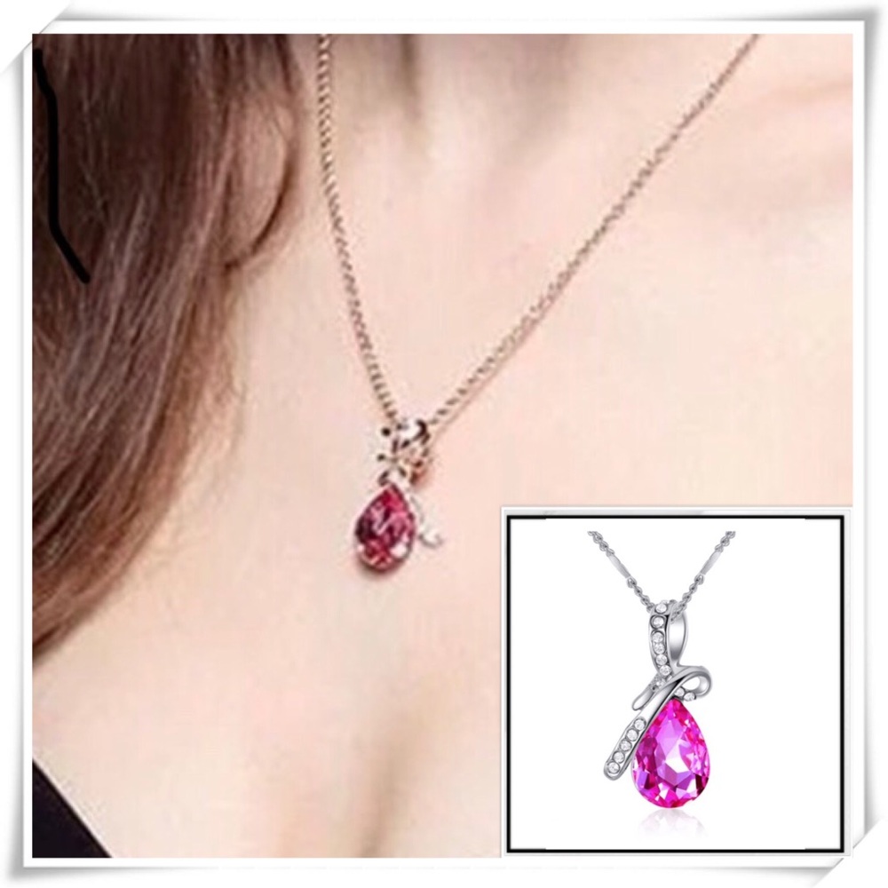🌷Rose Water Drop zinc alloy necklace